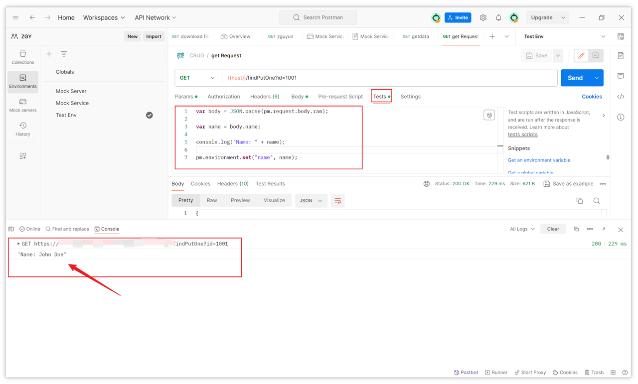 extract parameters from the request body in Postman Tests