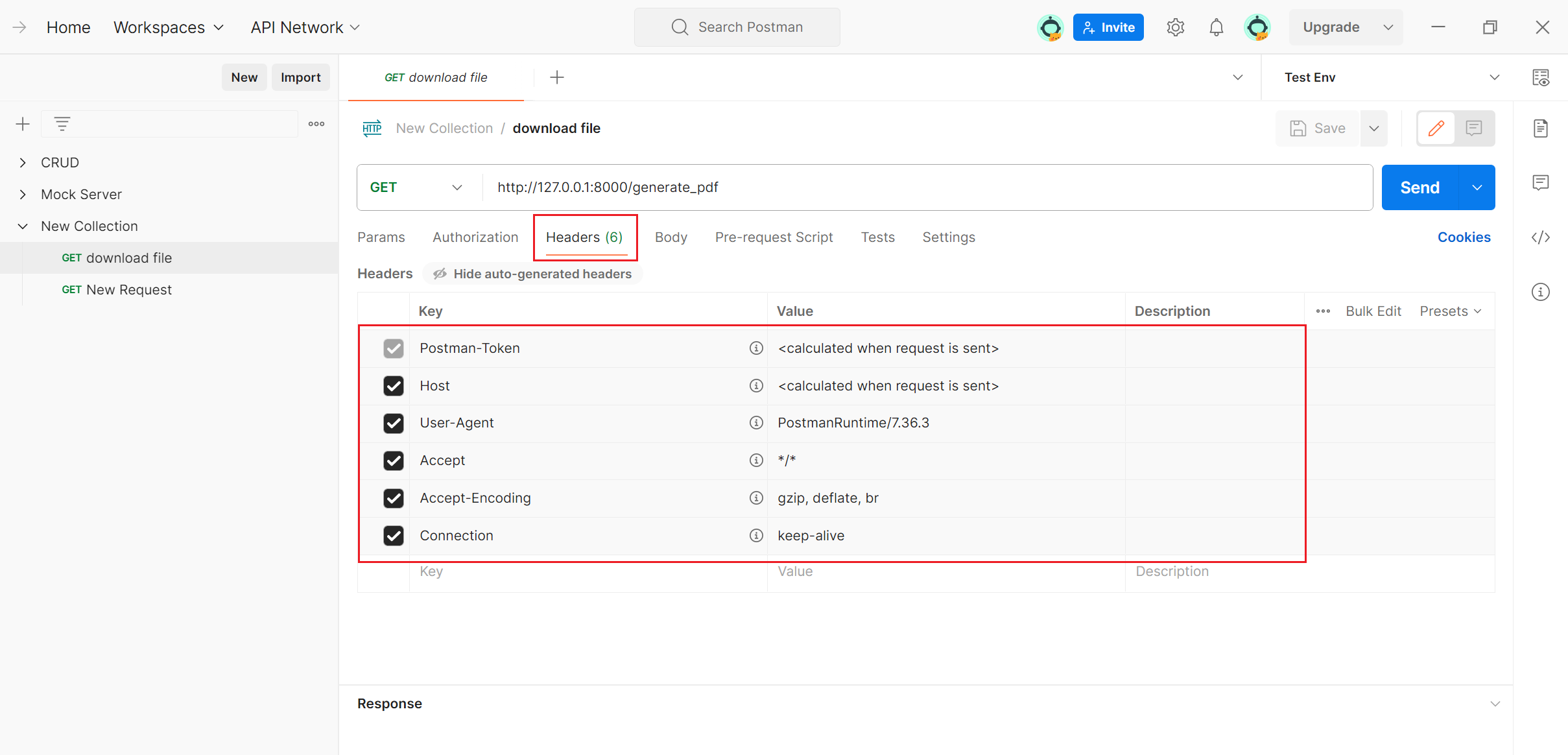 Postman request to download/export Excel/PDF files
