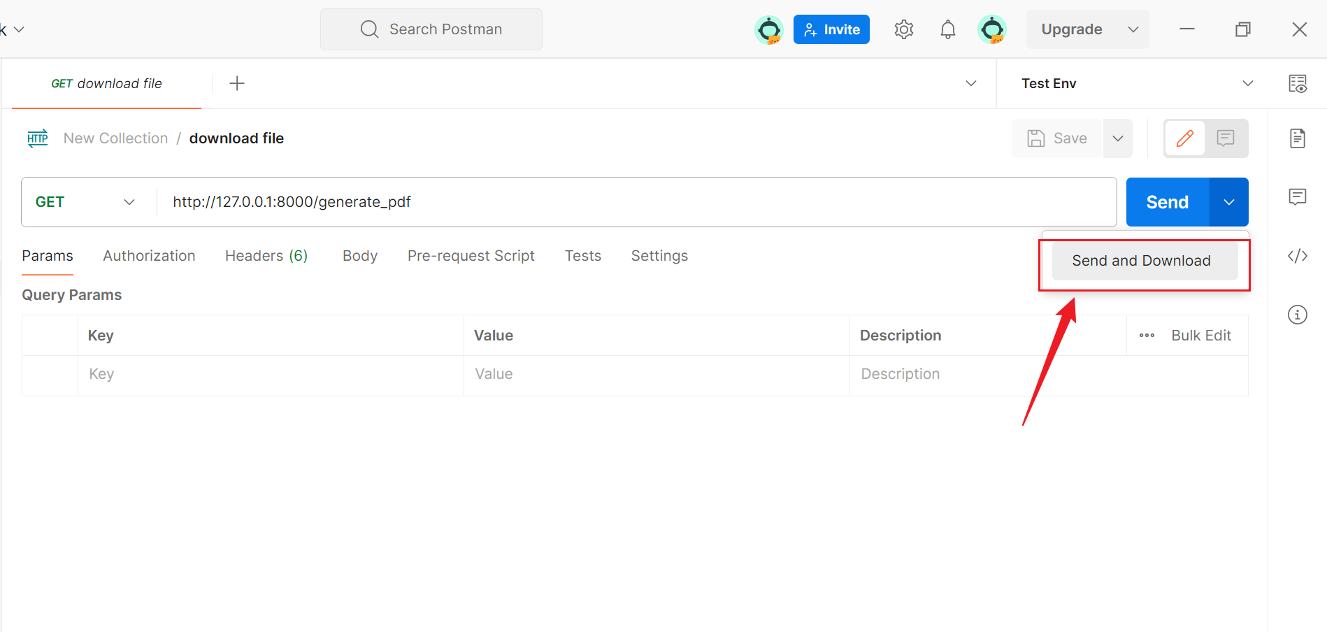 Postman request to download/export Excel/PDF files