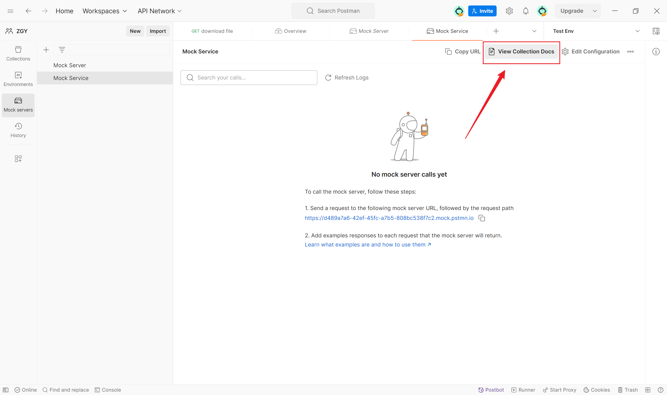 enable and utilize the Mock server in Postman