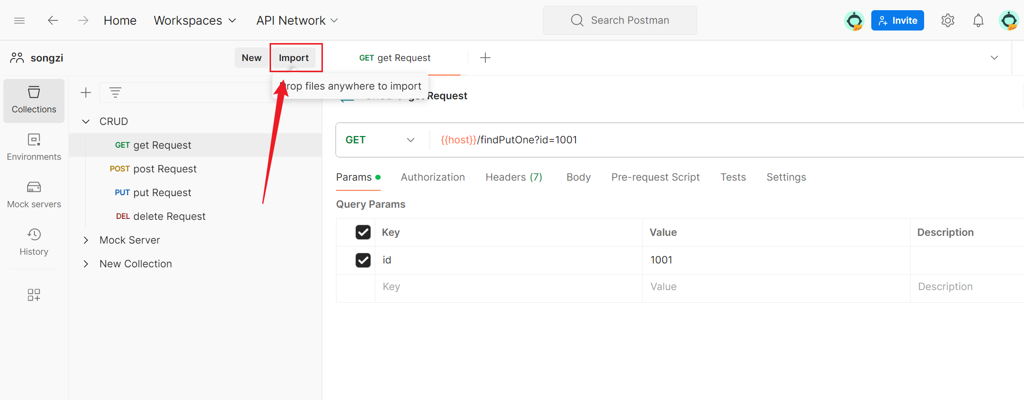 How does Postman import and export cURL commands