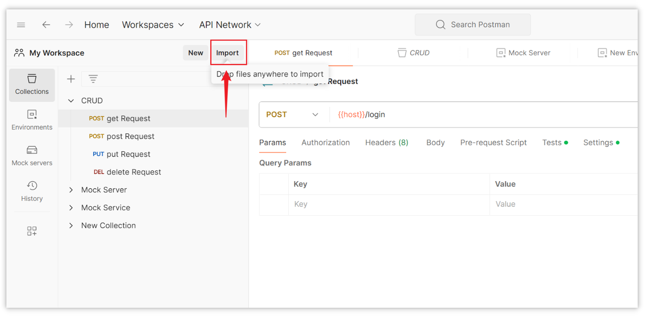 Import Environment Variables in Postman