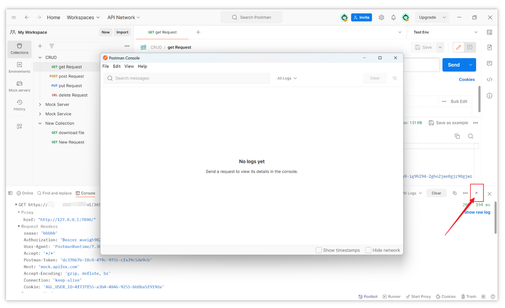 Console in Postman