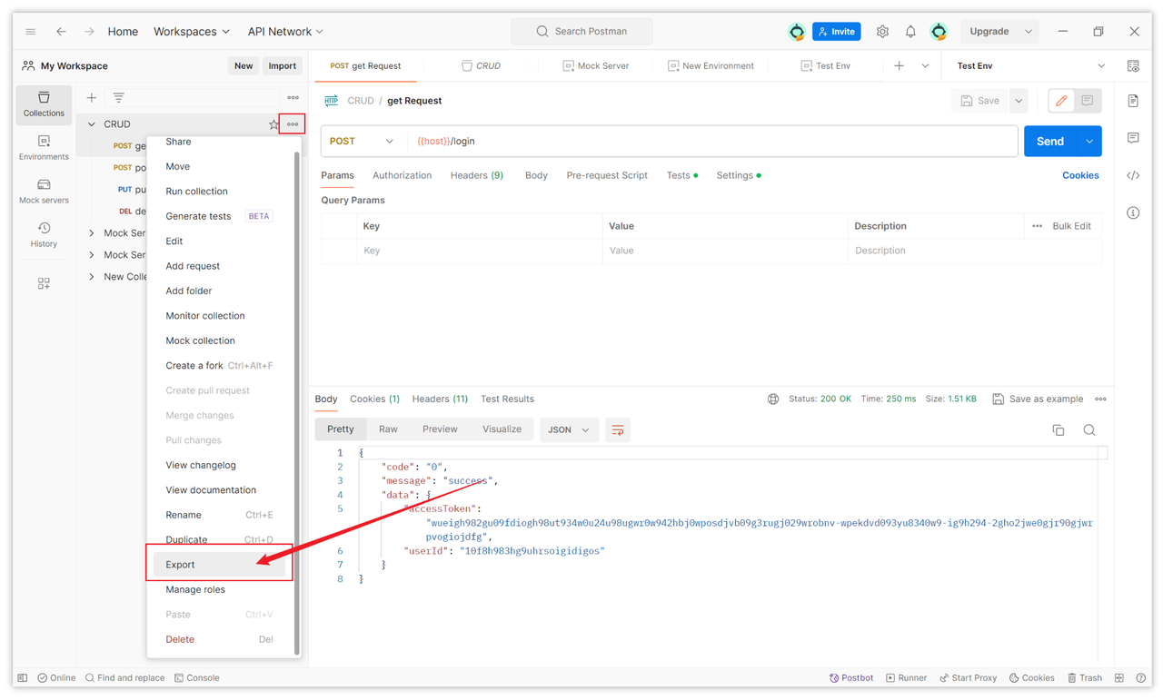 Copying Collection JSON and Sharing Manually