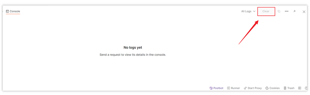 Clear Logs Console in Postman