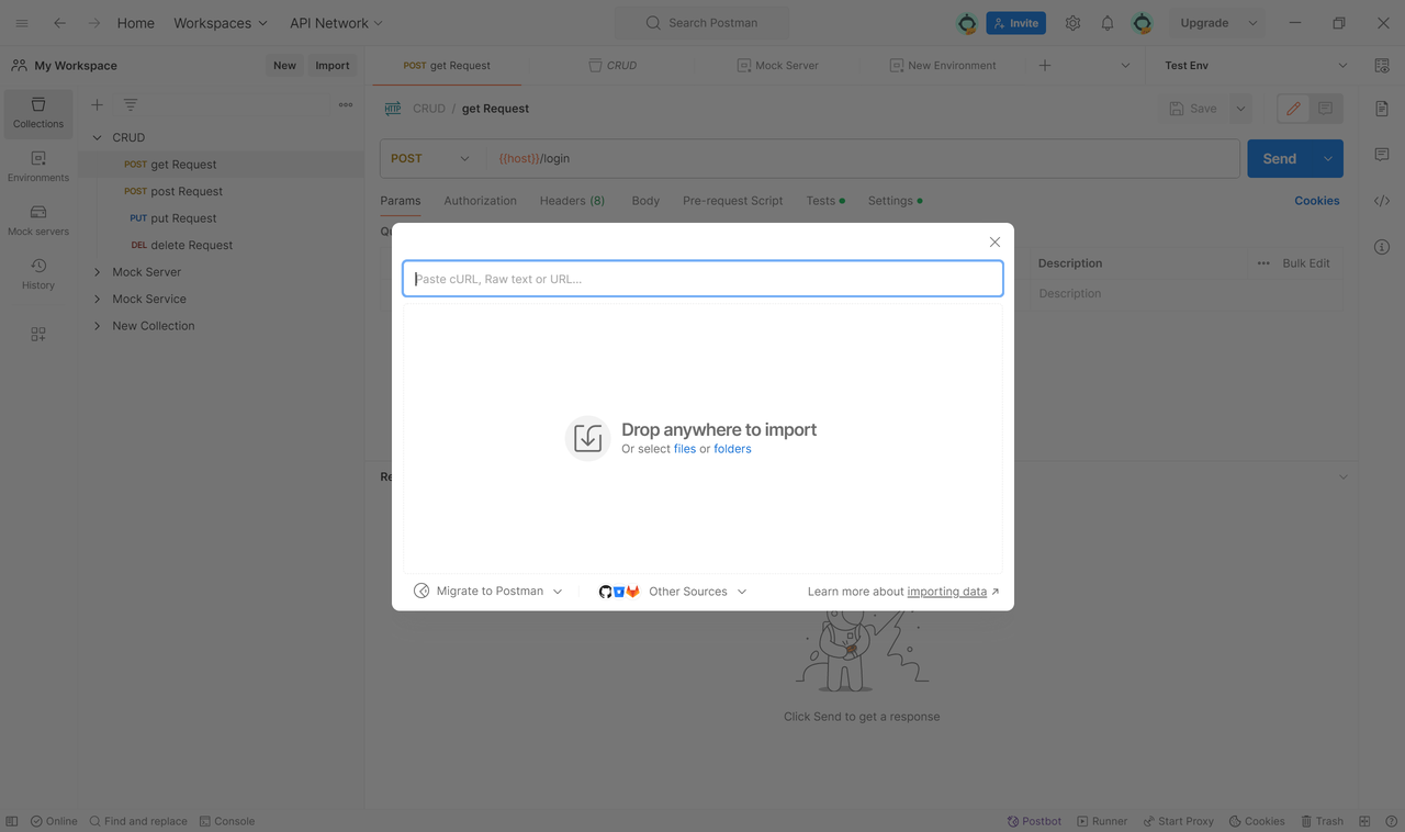 Import Environment Variables in Postman