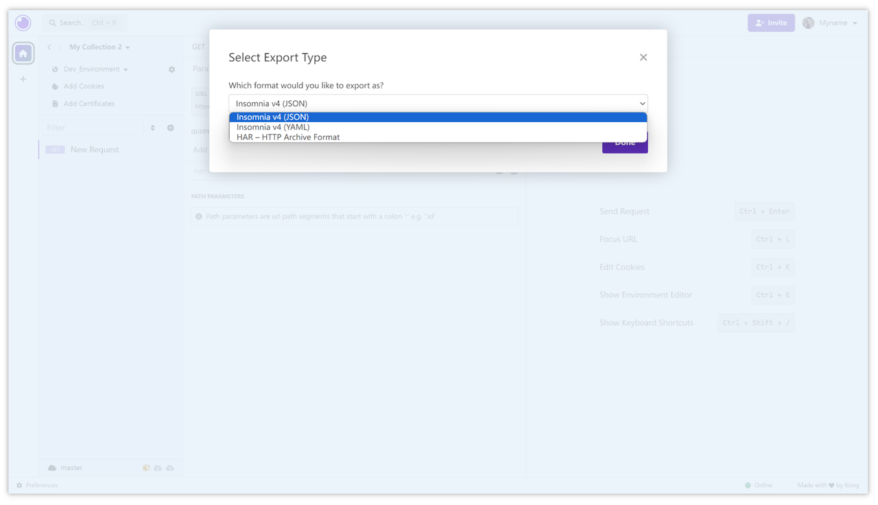 Exporting Environment Variables in Insomnia