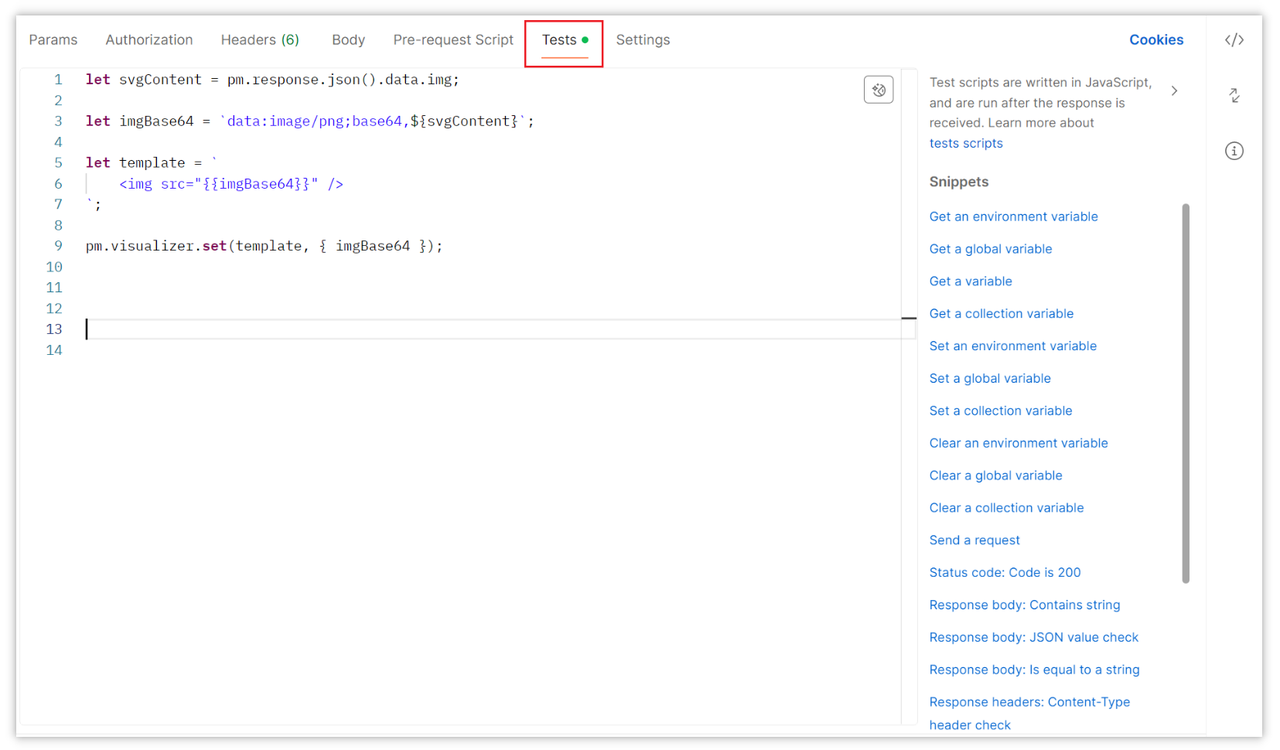 Decode (Visualize) Base64 Encoded Images in Postman