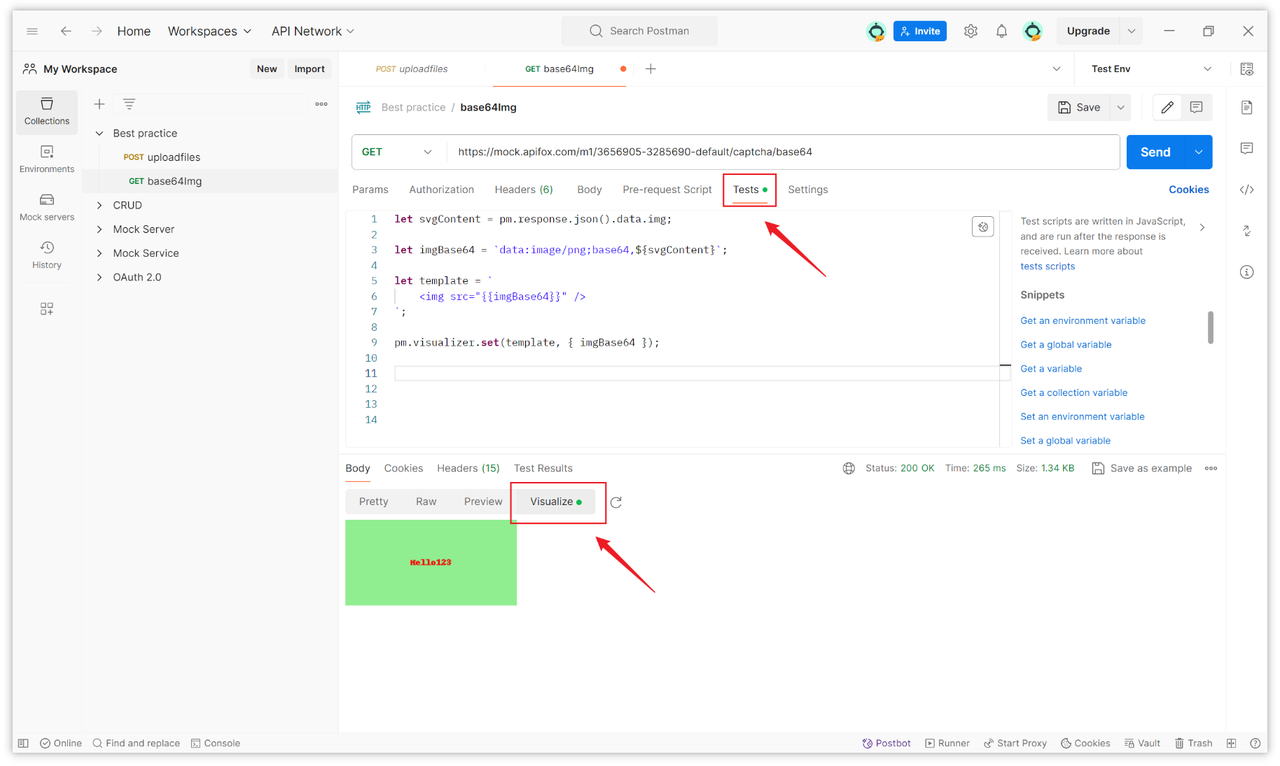 Decode (Visualize) Base64 Encoded Images in Postman