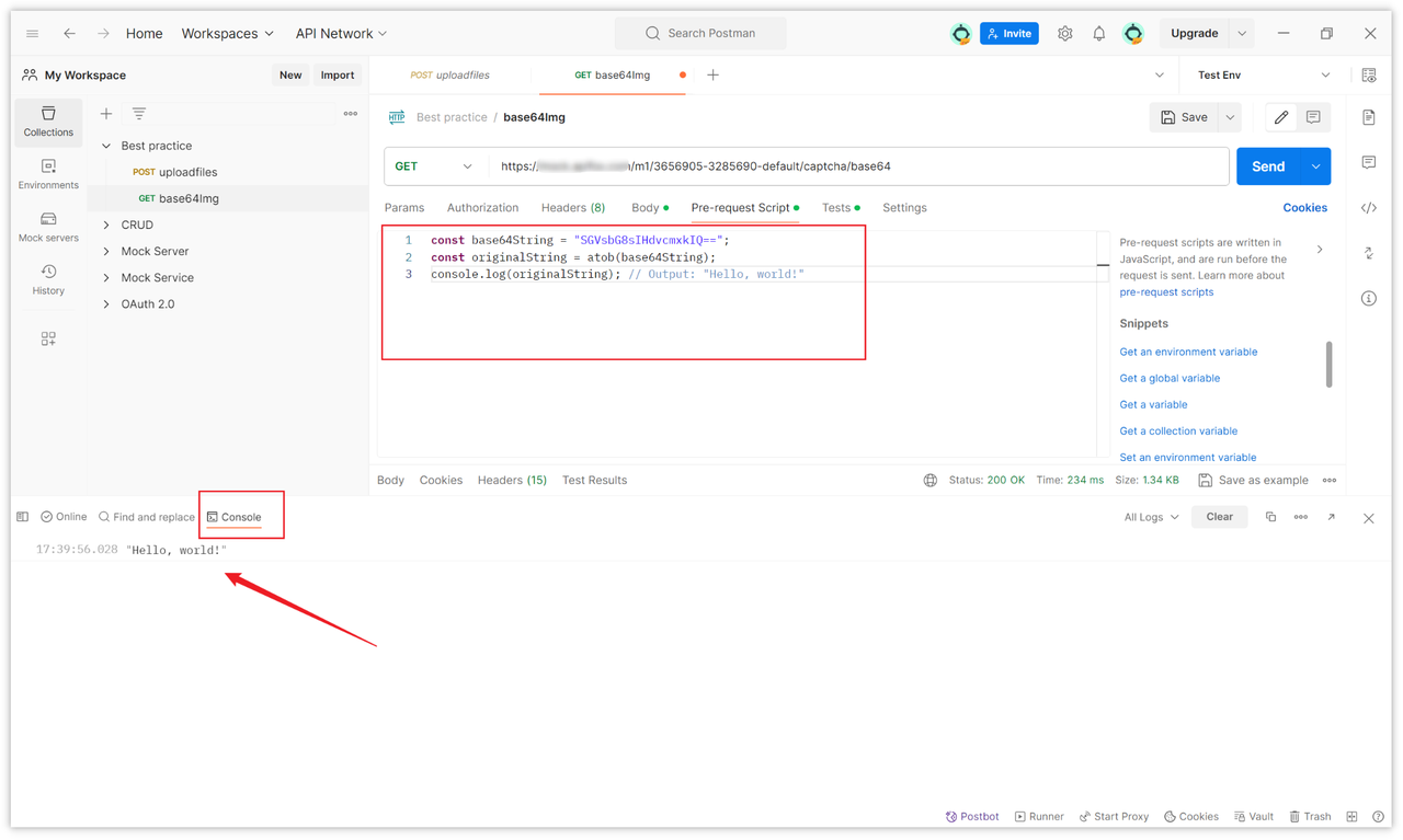 Encode a String to Base64 in Postman