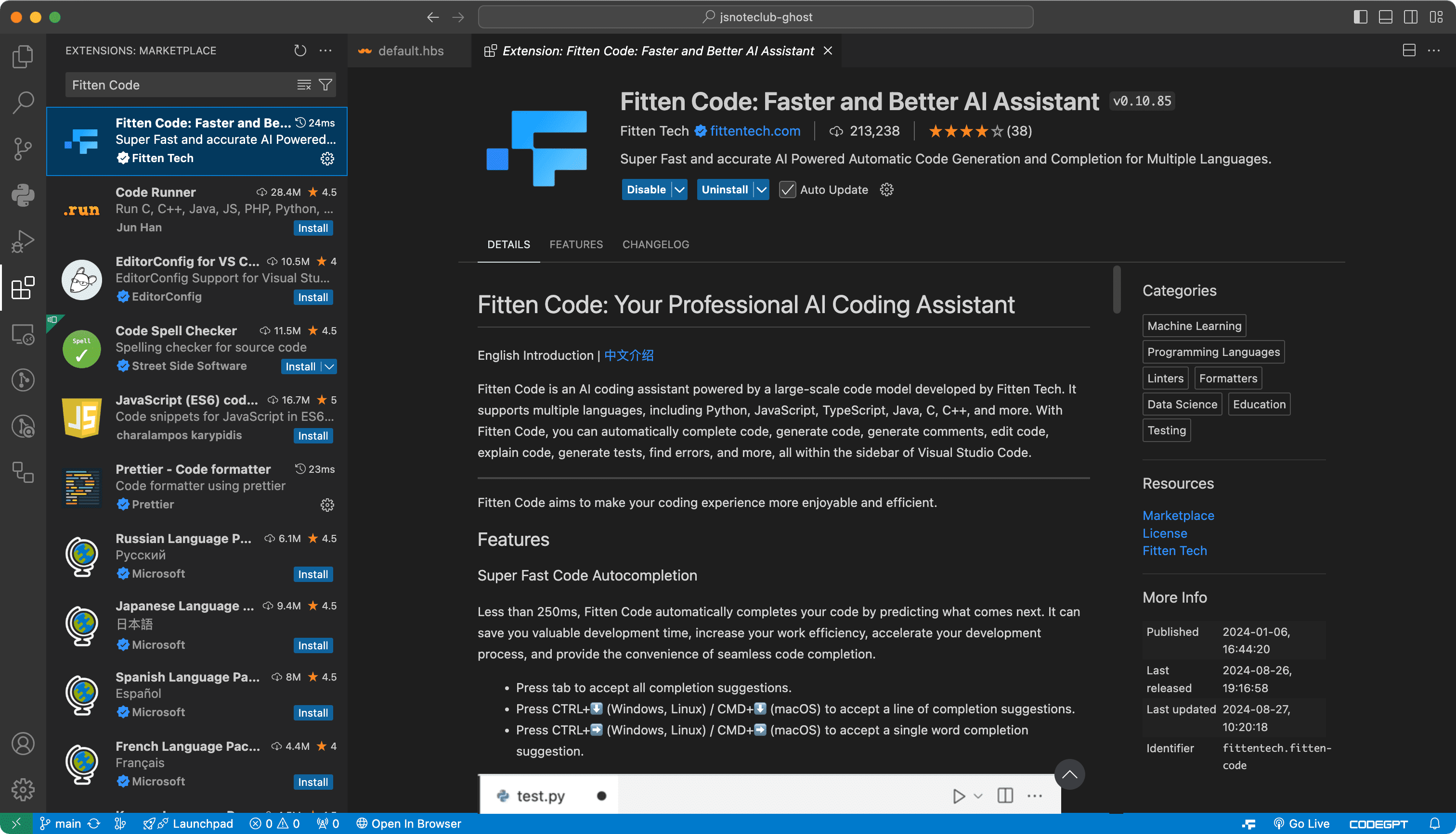 AI Programming Plugins for VSCode Fitten Code