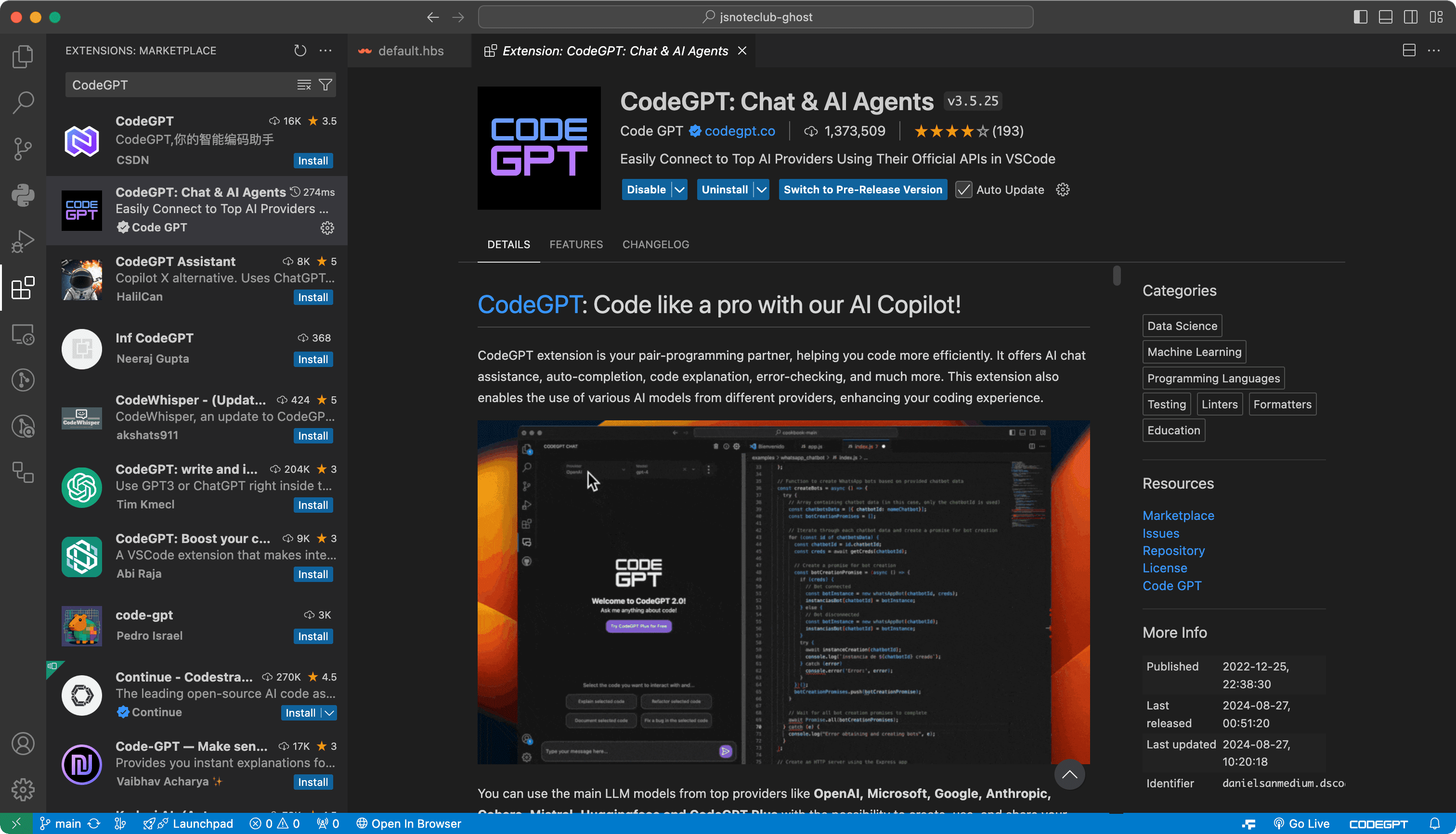 AI Programming Plugins for VSCode CodeGPT