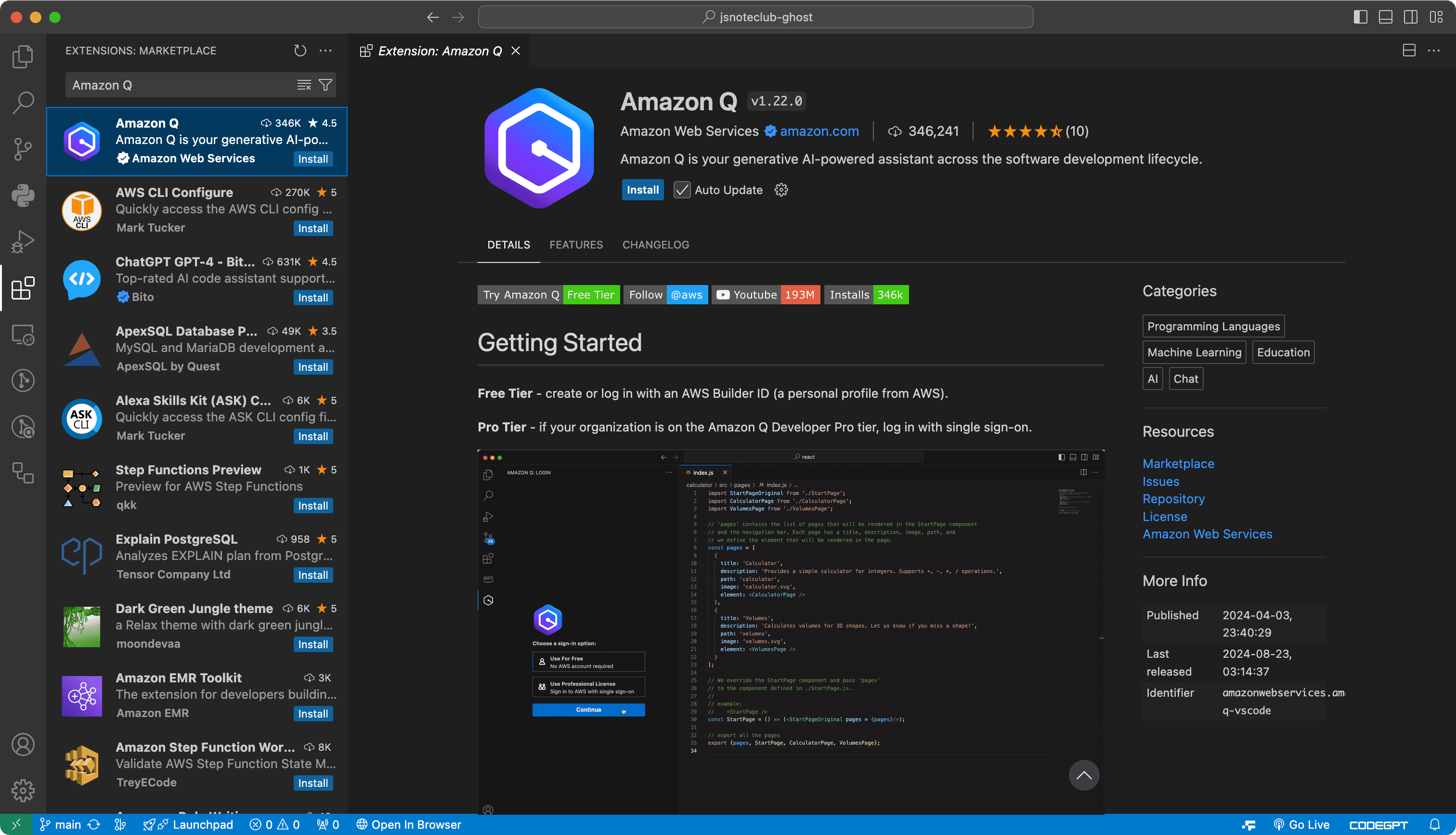 VSCode AI Autocomplete Extensions Amazon Q