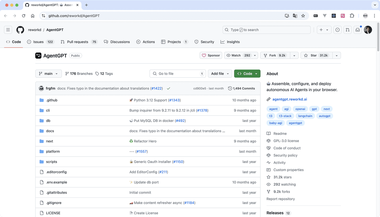 AI Agent Tools AgentGPT