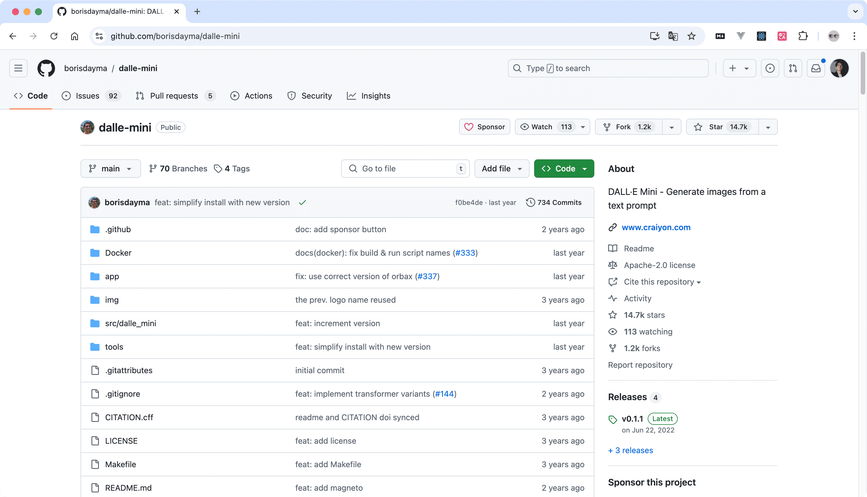 Github Open-Source AI Image Generation DALL-E Mini
